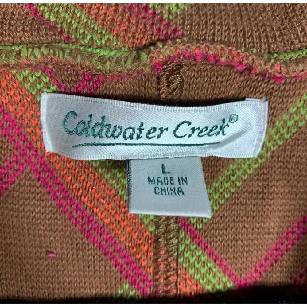 Coldwater Creek Tapestry Jacket L Artsy Boho Lagenlook Woven Button Front Pocket - Picture 5 of 7